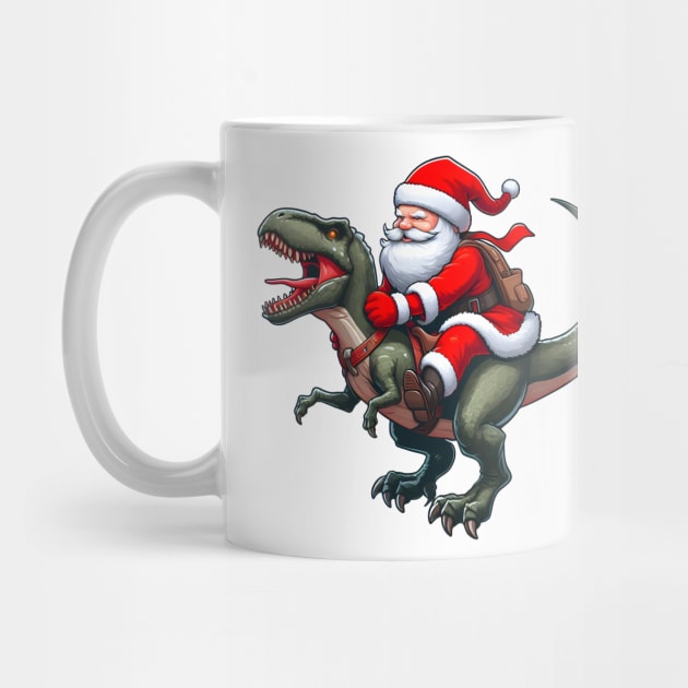 Santa Claus rides a Trex by Signum